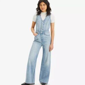 NWOT Levi's Denim Vest Wide Leg Jumpsuit. Perfect for Cowboy Carter Tour!
